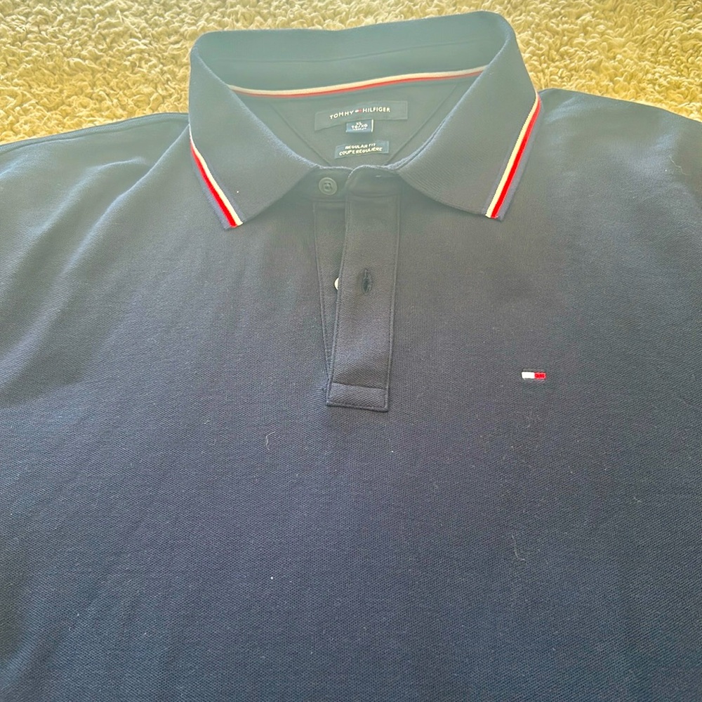 BNWOT Tommy Hilfiger Navy Blue Polo Shirt Size XL